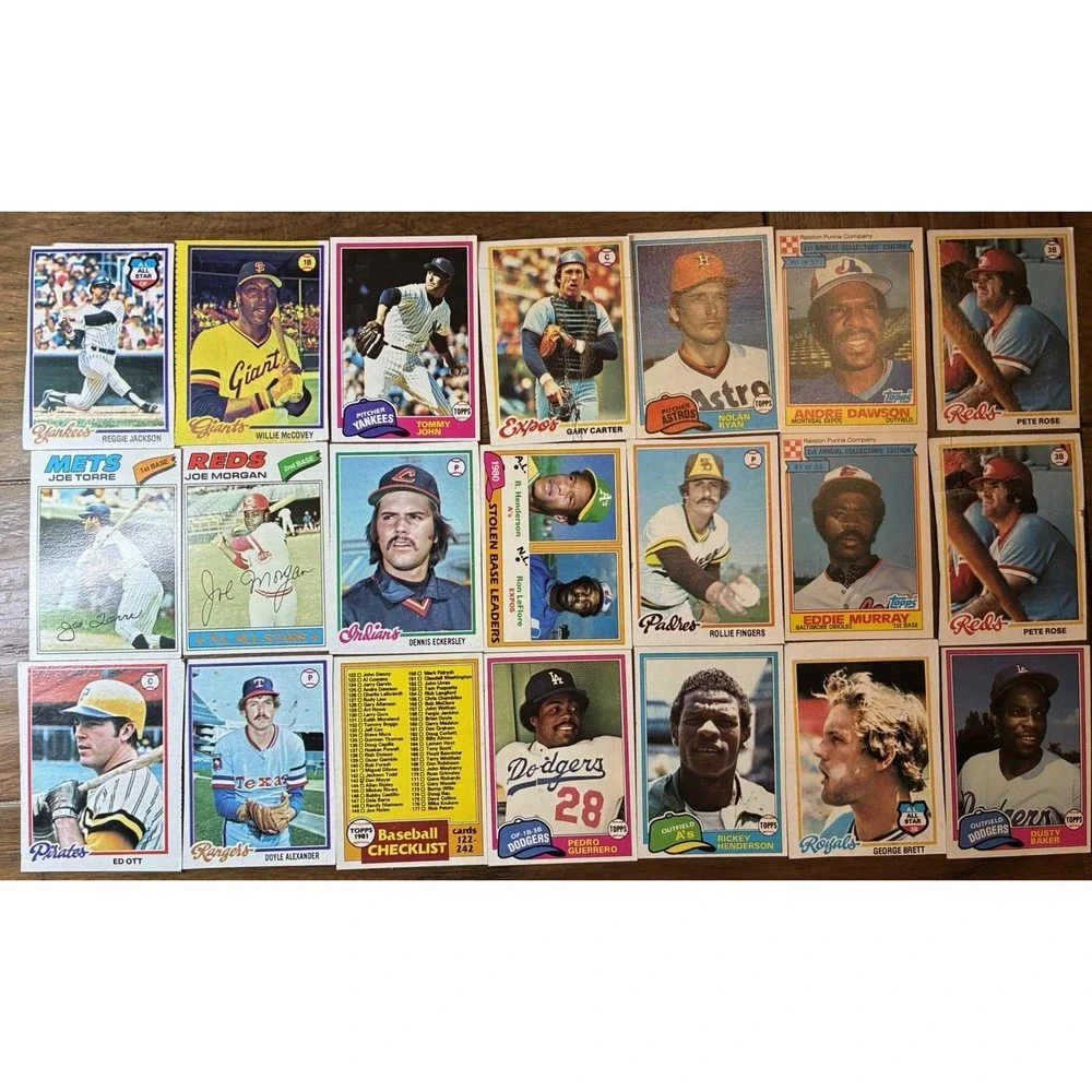 Topps Baseball 1977 -1980+ MLB Trading Cards 20 Card Lot Vintage Great Condition